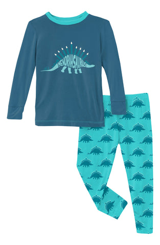 Kickee Pants 2 Pc Pajama Set in Menorahsaurus