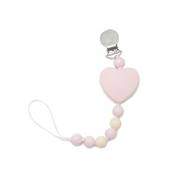 Pacifier Clip Chewbeads Toy in Blush Heart