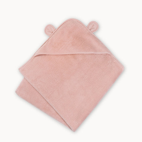 Organic Cotton Hooded Towel in Blush Pink