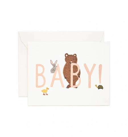 New Baby Card in Peach