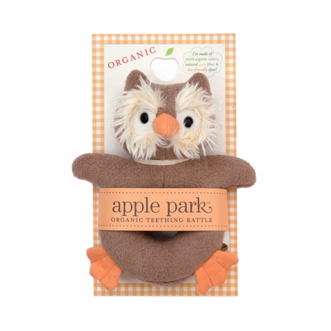 Soft Teething Toy Owl Rattle by Apple Park