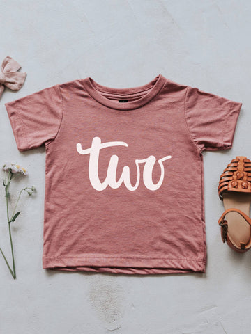 TWO Birthday Tee in Mauve
